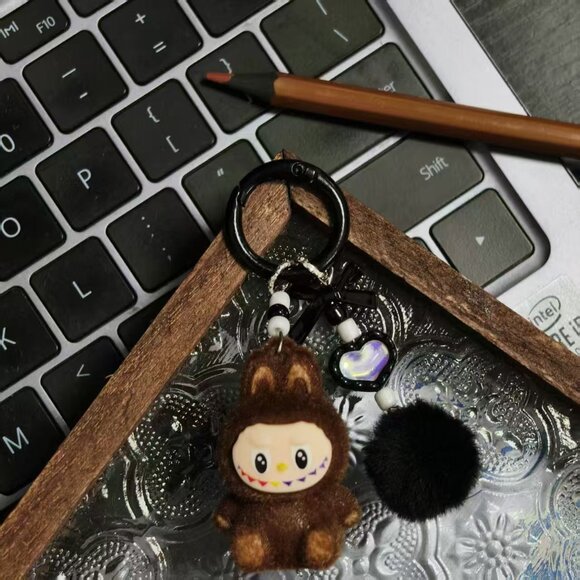 New mini flocked have a seat labubu keychain - Picture 1 of 1